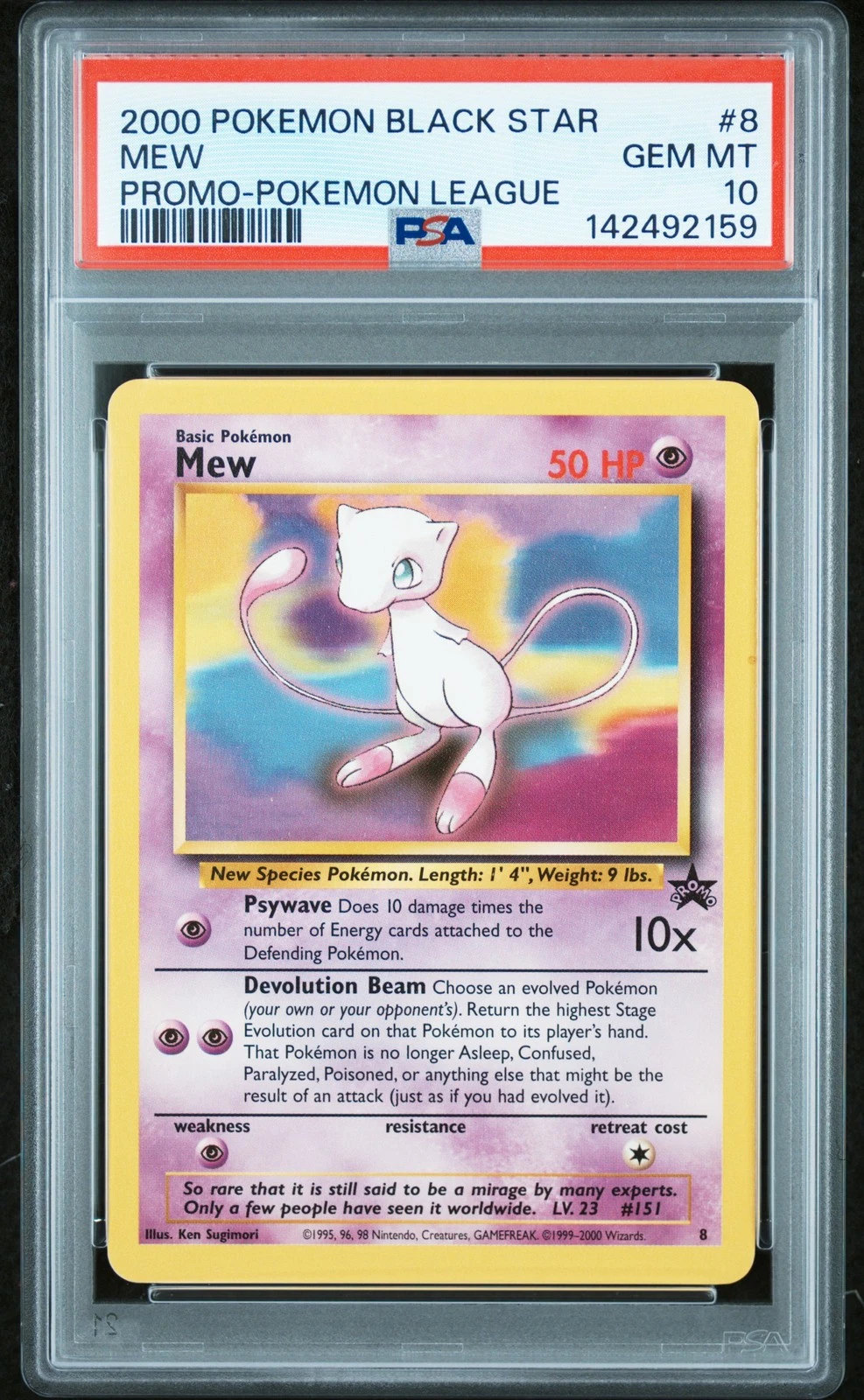 s-l1600 2000 POKEMON PROMO BLACK STAR POKEMON LEAGUE #8 MEW PSA 10 - Image 1