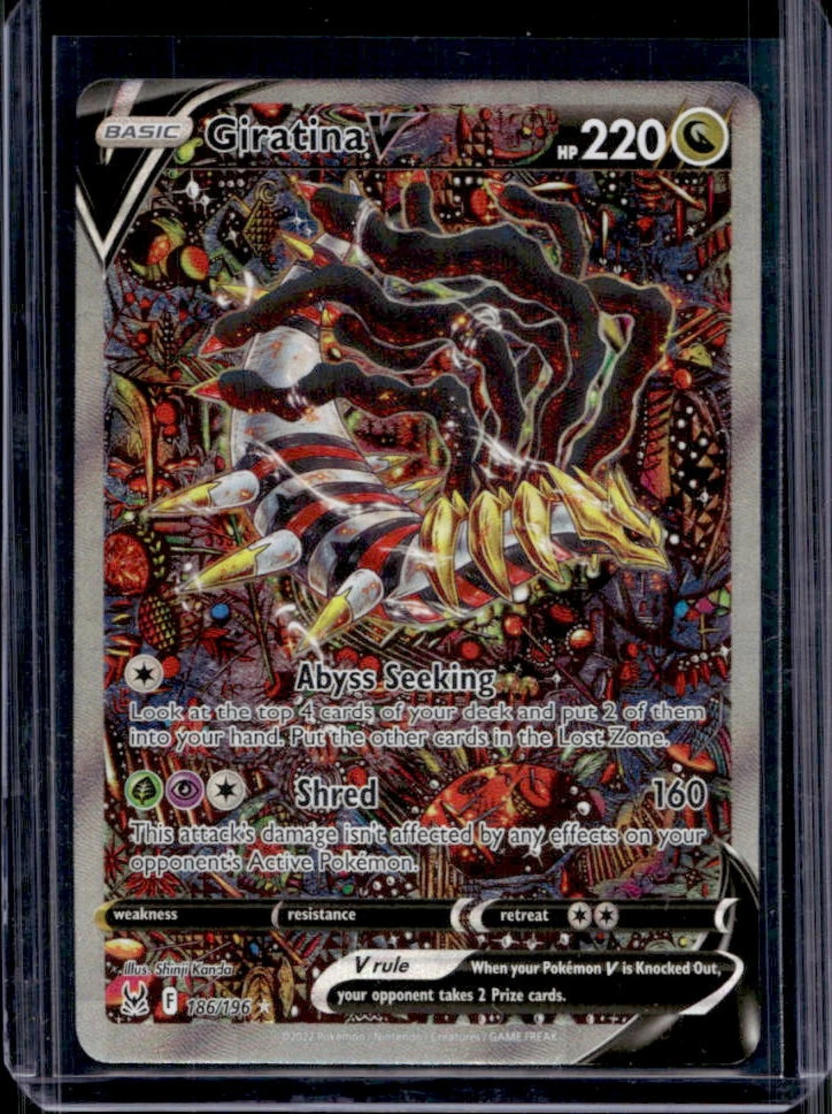 s-l1600 (2) 2022 Pokemon SWSH Lost Origin Giratina V #186/196 - Image 1