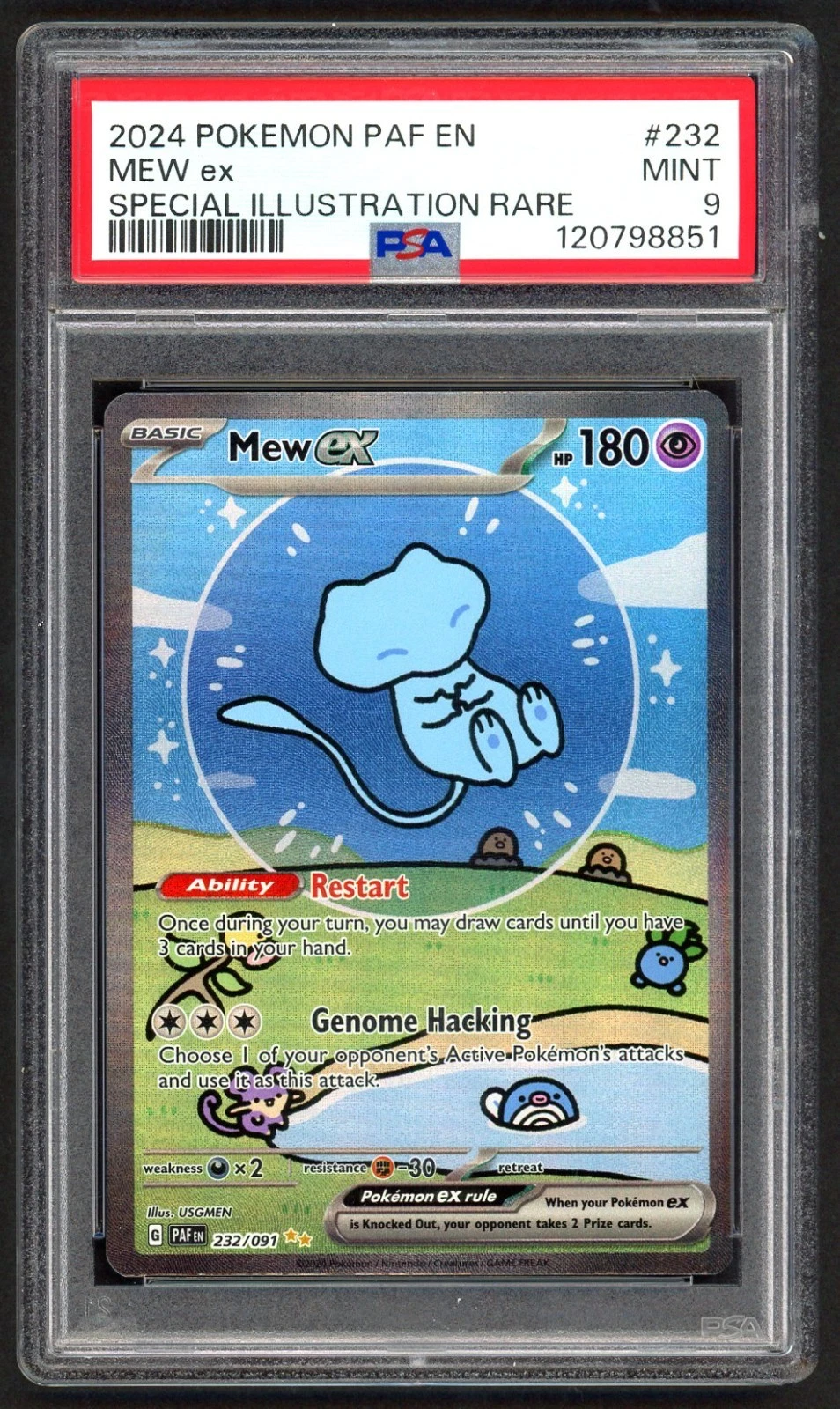 s-l1600 Pokemon Cards - PSA 9 Mew Ex 232/091 - Paldean Fates Bubble Mew - MINT - PSA9 - Image 1
