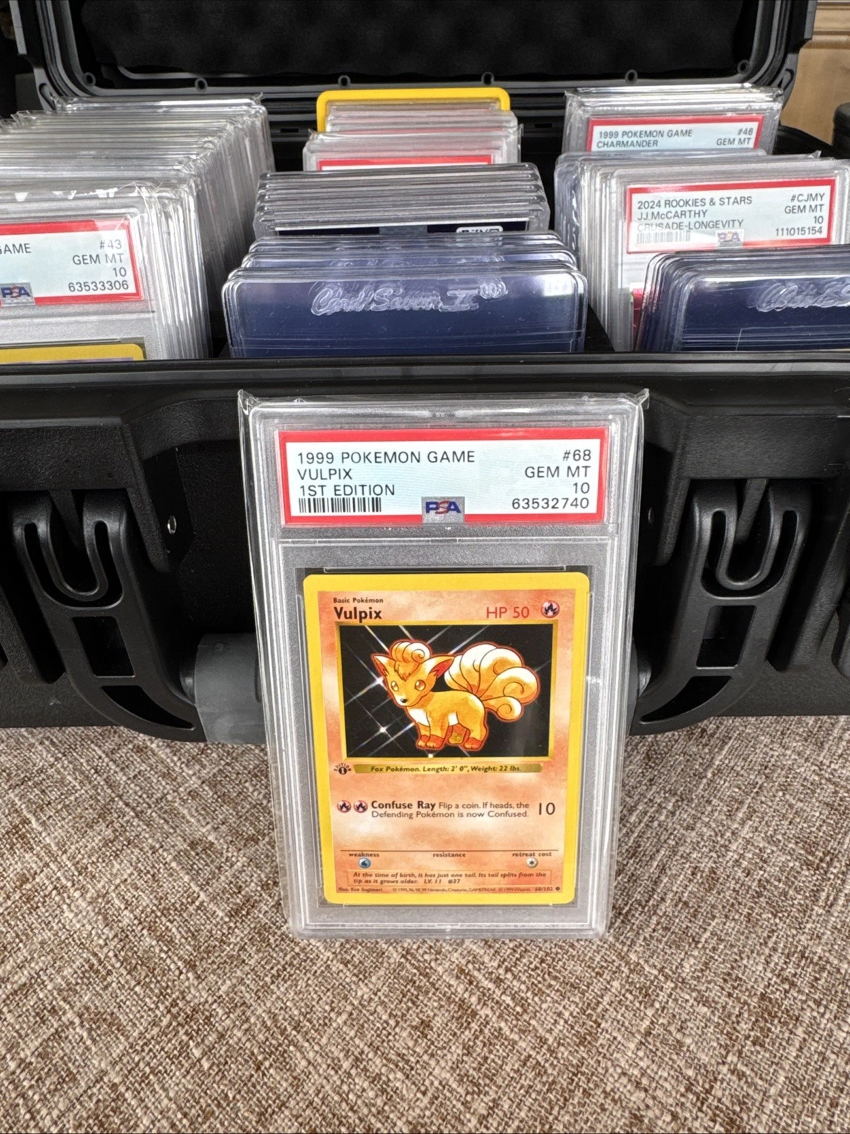s-l1600 PSA 10 Vulpix 1st Edition Base Set Shadowless 68/102 Pokemon Card - Image 1