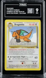 1999 WOTC Pokemon The First Movie DRAGONITE - Stamped Black Star Promo #5 TAG 9