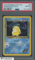 2000 Pokemon Gym Challenge 1st Edition #99 Sabrina's Psyduck Psa 10 GEM MINT
