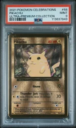 Pokemon PSA 9 Pikachu #58 Metal Card Celebrations Ultra Premium Coll 2021 ENG-
