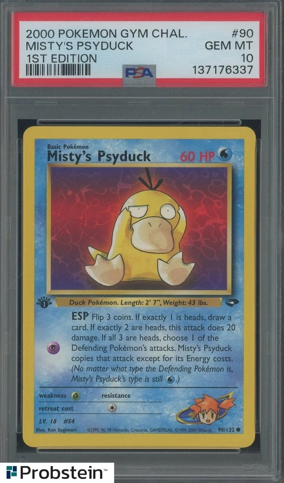 s-l960 2000 Pokemon Gym Challenge 1st Edition #90 Misty's Psyduck PSA 10 GEM MINT - Image 1