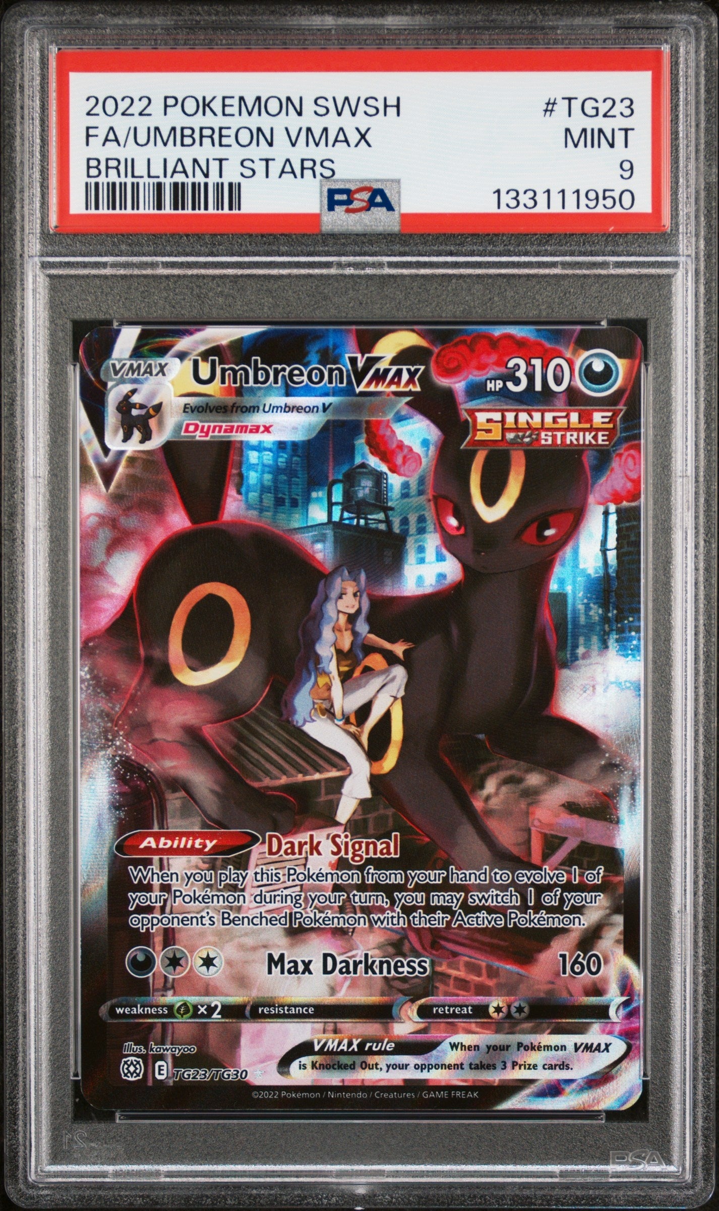 s3RDZgYJIES05VMfGji36Q.jpg 2022 Pokemon Sword & Shield Brilliant Stars Tg23 Fa/Umbreon Vmax Brilliant Stars - PSA 9 - Image 1